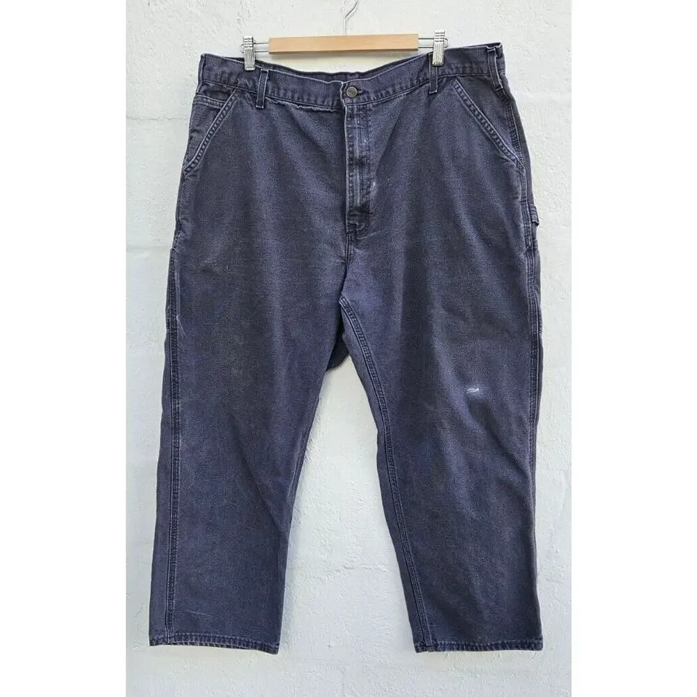 Carhartt Carpenter Jeans 42 X 30‎ Gray Dungaree Fit Denim Straight Leg Cotton